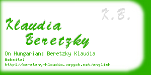 klaudia beretzky business card